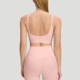 thumbnail image 3 of MXUIKV Workout Sets for Women Lightweight Yoga Tight Fitted Cropped Spaghetti Strap Top High Waist Trousers(X-Large,Pink), 3 of 5