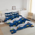 thumbnail image 4 of Car Comforter Set Construction Bedding Set for Boys Kids Trucks Comforter Cartoon Car Excavator Tractor Blue 3Pcs Twin, 4 of 5