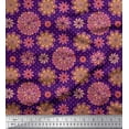 thumbnail image 1 of Soimoi Purple Viscose Chiffon Fabric Multicolor Dot Mandala Fabric Prints By Yard 42 Inch Wide, 1 of 3