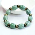 thumbnail image 6 of K-KED Natural A Grade Jadeite Beacelets Women Men 12mm Oil Green Agate Bead Bracelet, 6 of 6