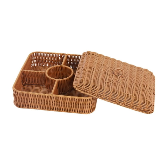 Cesta de almacenamiento Cesta de frutas secas, bandeja de servicio práctico y versátil que servicio, cesta de picnic para restaurante de dormitorio Cuadrado