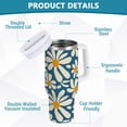 thumbnail image 2 of Yayeee 30oz Stainless Steel Tumbler with Straw and Handle Double-Wall Insulated Travel Water Bottle, Whimsy Daisy Pattern, 2 of 8