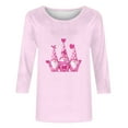thumbnail image 6 of Nfurl Women Pink Ribbon Breast Cancer Graphic Tees Shirts Casual Crewneck 3/4 Sleeve Tshirts Cancers Awareness Shirts Pullover Tops Pink XXXL, 6 of 6