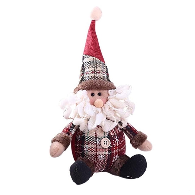 Moda lindo Santa muñeco de nieve ciervo en forma de muñeca Navidad muñeca árbol de Navidad adorno colgante