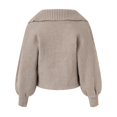 thumbnail image 4 of Vedolay Sweater Women's 2023 Fall Cropped Turtleneck Knitted Sweater Pullover Loose Tops,Khaki L, 4 of 5