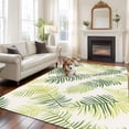 thumbnail image 3 of Sage Green Summer Botanical Area Rug 6x9 FT, Non Slip Living Room Throw Carpet, Palm Leaf Modern Art Washable Soft Large Floor Carpet Non-Shedding Rug for Bedroom Dining Room Play Room, 3 of 9