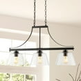 thumbnail image 5 of JONATHAN Y Jayden 36" 3-Light Industrial Farmhouse Iron/Glass Linear LED Pendant, Oil Rubbed Bronze/Clear, 5 of 9