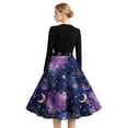 thumbnail image 6 of Womens Halloween Dress Pumpkin Costume Dresses Vintage Bat Print Dress A Line Dress Halloween Themed Plus Size Clothes Pink 4XL, 6 of 6