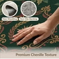 thumbnail image 6 of ODIKA 8'x10' Washable Area Rug Festive Botanical Snake Motif Border Circle Round Leaves Rings Playful for Dining Room, Large Office, Lounge, Non-Slip Chair-Friendly Mat, 6 of 7