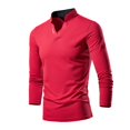 thumbnail image 2 of Drindf Gifts for Men! Long Sleeve Sports Tops for Men Big and Tall Standing Collar Shirts Athletic Moisture Wicking Workout Tees Slim Fitted Casual T Shirt, 2 of 5