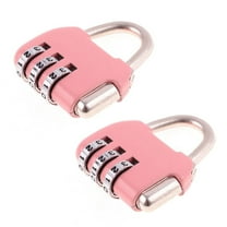 2X Luggage Box Resettable Combination Lock Padlock 3 Digit Number Pink