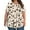 Khaki, variant on QUNYINEY Womens Short Sleeve Blouses Casual Plus Size Floral Tunic Tops Crew Neck Pullover Pleated Loose Shirts for Women