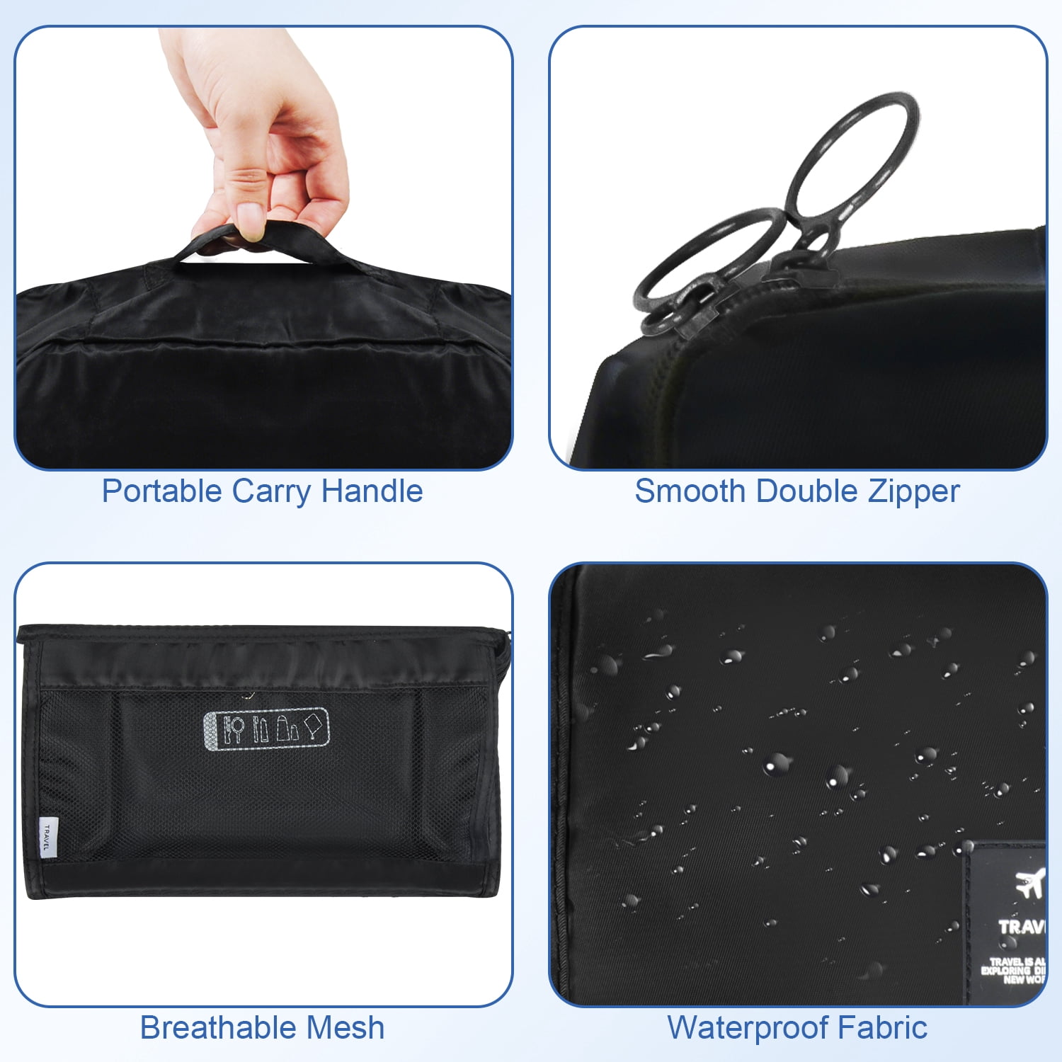 Packing Cubes for Travel,AILKIN 10 PCS,Compression Bags For Travel with Shoe&Hanging Toiletry Bag,Suitcase Travel Accessories Essentials Organizer Bags Packing Cubes for Luggage Compression,Black