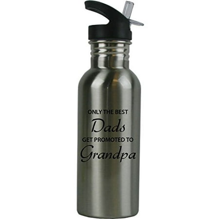 CustomGiftsNow Only the Best Dads Get Promoted to Grandpa Stainless Steel Water Bottle with Straw Flip Top 20 Ounce 600ml Sport Water Bottle (Top 20 Best Universities In Usa)
