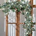 thumbnail image 5 of Realistic Artificial & Rose Greenery Garland For Wedding Table Chair Decor Faux Botanical Vine With Lifelike Leaves For Rustic Arch Centerpiece Arrangement, 5 of 9