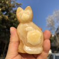thumbnail image 3 of Nice Nephrite Stone Carved Jade cat Sculpture healing Natural Crystal quartz Hand carved kitty Animal Art stattue table Ornament home decor, 3 of 9