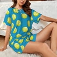 thumbnail image 4 of Sikiie Ball Tennis Womens Pajama Sets Short Sleeve Top With Pants Sleepwear 2 Piece Lounge SetXX-Large, 4 of 6