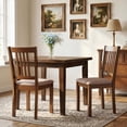 thumbnail image 2 of HOMCOM Dining Chairs Set of 2, Upholstered Kitchen Chairs with Rubberwood Frame, Padded Seat and Slat-Back for Living Room, Dining Room, Walnut, 2 of 9