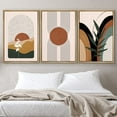 thumbnail image 5 of IDEA4WALL Framed Canvas Print Wall Art Set Mid-Century Geometric Tropical Landscape Abstract Shapes Minimalism Bohemian Decorative for Living Room, Bedroom, Office - 24"x36"x3 Natural, 5 of 5