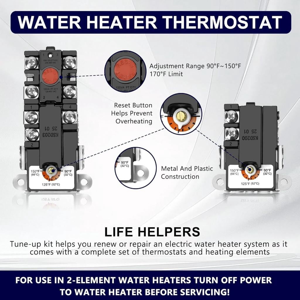 ANXPTIME Volumetric Water Heater Thermostat Temperature Controller Electric Water Heater Thermostat Easy to Installation
