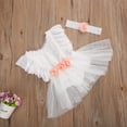 thumbnail image 3 of ITFABS Girl Summer Clothes Set Sleeveless Ruffle Lace Jumpsuits+Flower Headband, 3 of 8
