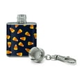 thumbnail image 2 of Sweet Orange Candy Corn Pattern Stainless Steel 1oz Mini Flask Key Chain, 2 of 3
