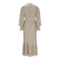 thumbnail image 4 of Satin Dress, Long Sleeve Elegant Dress for Women, Loose Fitting Casual Party Dress with Accordion Pleats, 4 of 8