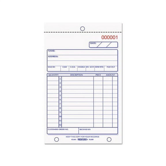 Rediform, RED5L528, Carbonless Sales Order Book, 1 Each