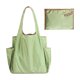 thumbnail image 2 of Bolsa de compras plegable impermeable con bloque de color y bolsillo lateral para botella de agua, gran capacidad, almacenamiento portátil, uso unisex, 2 of 6