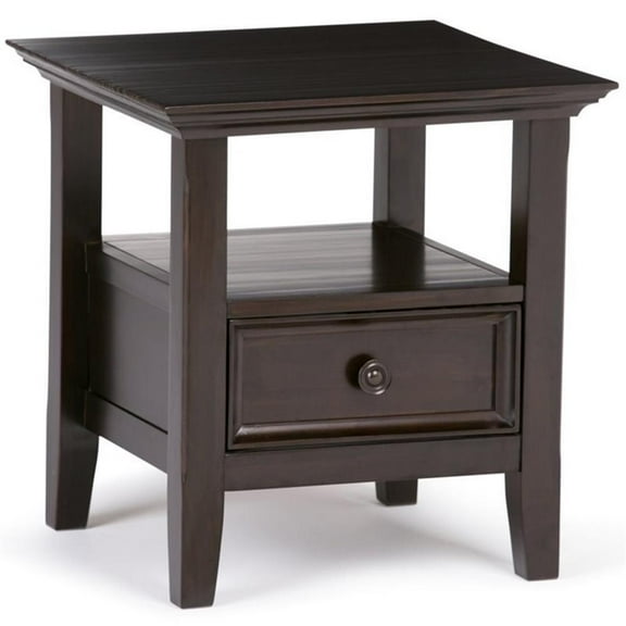 Trent Home Wood 19" Square Transitional End Table in Hickory Brown