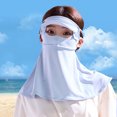 thumbnail image 4 of YAOBAMM Cycling Headgear Summer Sunscreen Face Hood Cool Touch Breathable Face protective Solid Color Full Protection Outdoor Lace Up Neck Protection, 4 of 6