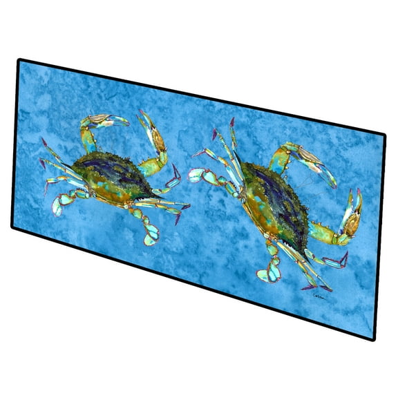 Blue Crab on Blue Indoor or Outdoor Runner Mat 28x58
