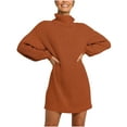 thumbnail image 2 of under $5 JINMGG 2026 Fall Winter Plus Size Sweaters for Women,Fashion Women Solid Long Sleeve Sweater Dress Turtleneck Sweater Pullover Dress, 2 of 8