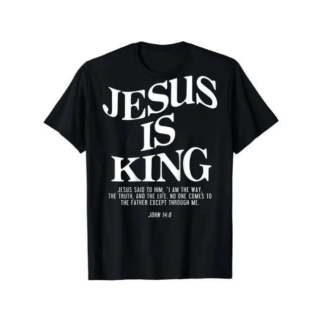 "JESÚS ES REY" - Camiseta de manga corta con cuello redondo