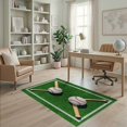 thumbnail image 2 of ODIKA Baseball Field Sport Design With Crossed Bats Ball And Stitched Seam Accents for Home Office, Gaming Room, Under Desk, Non-Slip Chair-Friendly, 2 of 7