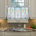 thumbnail image 2 of Yayeee Kitchen Curtains Tier Pair Light Filtering 27"x24" Rod Pocket Short Cafe Window Panel, Cute Rabbits, 2 of 7