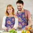 thumbnail image 5 of Purple Paisley and Floral Pattern Apron-Garden Aprons for Women with Pockets-Cotton Linen Waterproof Kitchen Cooking Gardening Aprons Adjustable for Kitchen,Cooking,BBQ and Salon 33x27 Inch, 5 of 7