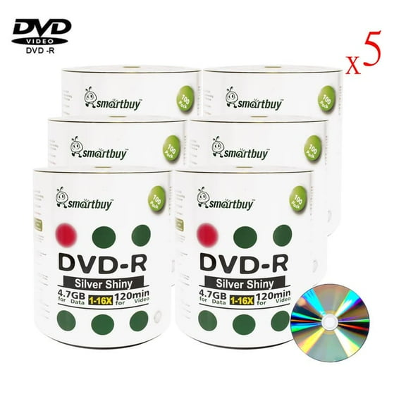 3000 Pack Smartbuy 16X DVD-R 4.7GB 120Min Shiny Silver (Non-Printable) Data Blank Media Recordable Disc