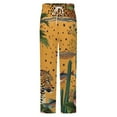 thumbnail image 5 of Tropical Jungle Leopard Vibrant Scene Winter Female Pants Flannel High Waist Women Pants Lady Warm Straight Leg Plush Trousers, 5 of 7