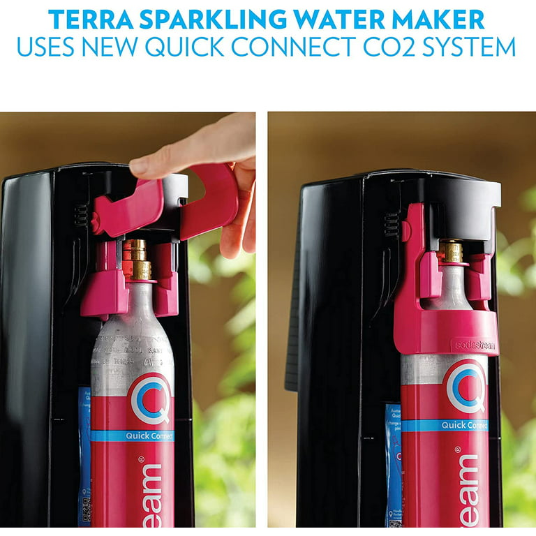 SodaStream Terra Sparkling Water Maker (Black) with CO2, DWS Bottle and  Bubly Drop, Battery Powered