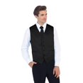 thumbnail image 2 of Men's Formal 4pc Satin Vest Necktie Bowtie and Pocket Square, Turquoise, Medium, Turquoise, Medium, 2 of 4