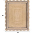 thumbnail image 4 of Natural Jute Area Rug with Scalloped Edges and Double Border Handwoven Floor Mat for Living Room, Bedroom Decor Blue 10 x 10 ft, 4 of 5