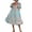 Blue Pink Yellow, variant on Inevnen Puff Sleeve Dress for Women Vintage Graduation Party Midi Prom Dresses Flare Tutu Tulle