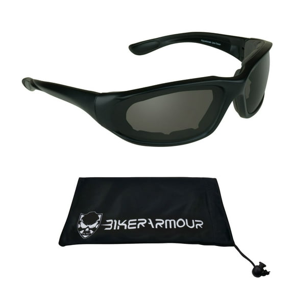Bikershades Motorcycle Safety Riding Glasses Foam Padded Fits Large Head