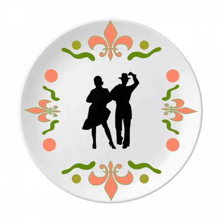 

Duet Dance Sports Performance Dancer Flower Ceramics Plate Tableware Dinner Dish