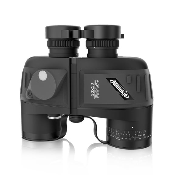 10x50 Binoculars HD High Power Binoculars FMC Lens for Adults Marine Military with Rangefinder Compass BAK4 Prism