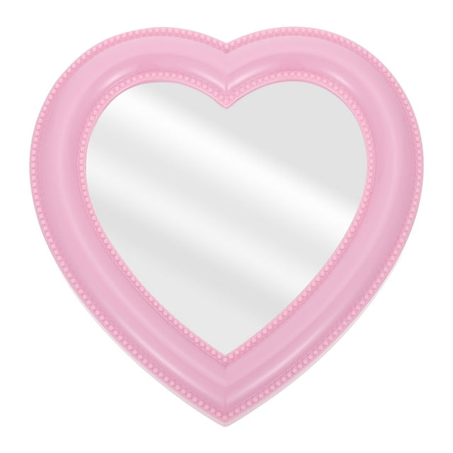 MasteelfCA 1pc Heart-shaped Mirror Wall-mounted Desktop Mirror Female Makeup Mirror