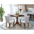 thumbnail image 2 of East West Furniture 5 Pc Dining Set Contains a Round Dining Table and 4 Upholstered Chairs, 2 of 7