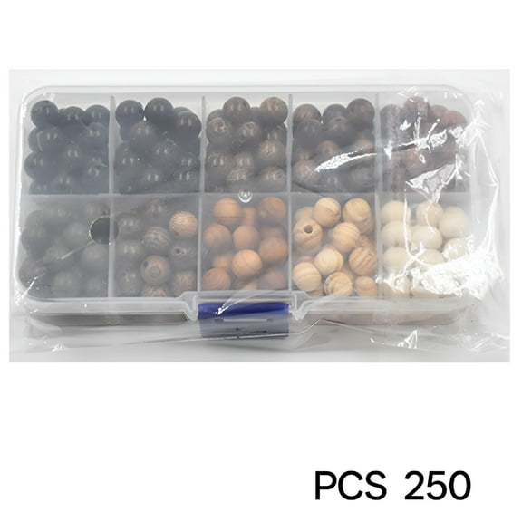 DESIGNICE 200Pcs 10 Colors 8mm Natural Wooden Beads Round Loose Wood Beads Bulk Assorted Natural Wooden Bead for Jewelry Making Craft Diy Bracelet Necklace Earrings Bulk Beads