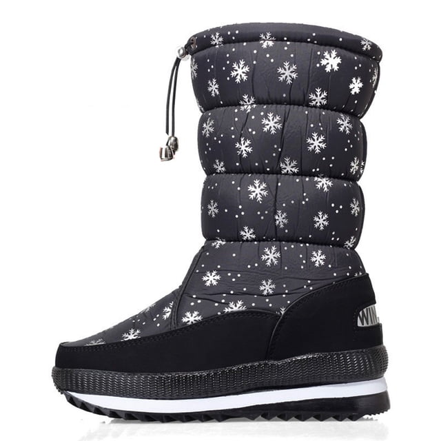 Botas Gruesas A Media Pantorrilla para Mujer Botines Nieve Lluvia Invierno Forro Cálido Antideslizantes Senderismo Y Escalada